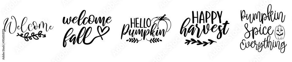 Simple Fall Bundle Labels And Badges, Calligraphic Lettering Set Vector Illustration for Greeting Card, Presentation, Icon Simple Fall Bundle Labels And Badges, Calligraphic Lettering Set Vector Illustration for Greeting Card, Presentation, Icon