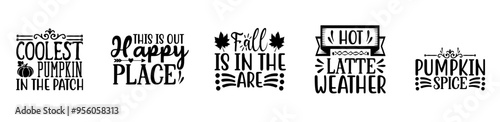 Creative Fall Bundle Phrases, Invitation Bundle Vector Illustration for Vouchers, Logo, Mug Design