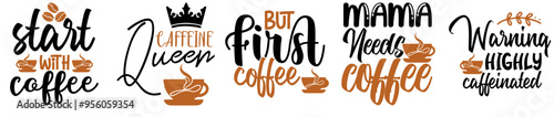 Vibrant Coffee Bundle Typography, Typographic Emblems Collection Vector Illustration for Vouchers, Motion Graphics, Infographic