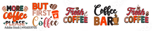 Vibrant Coffee Calligraphic Lettering, Hand Lettering Pack Vector Illustration for Advertising, Magazine, Announcement