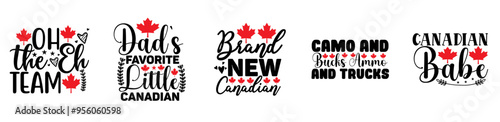 Creative Canada Day Bundle Labels And Badges, Inscriptions Collection Vector Illustration for Bookmark, Label, Social Media Post