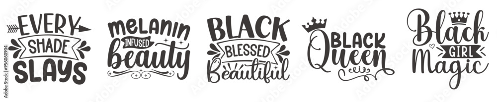Decorative Black Queen Design Bundle Typographic Emblems, Typography Collection Vector Illustration for Advertising, Newsletter, Packaging Decorative Black Queen Design Bundle Typographic Emblems, Typography Collection Vector Illustration for Advertising, Newsletter, Packaging