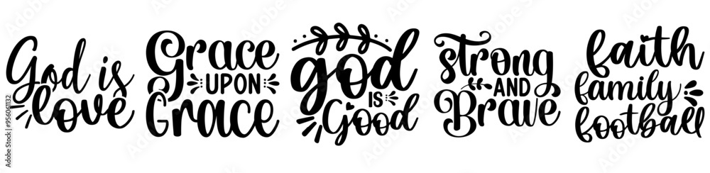 Simple Bible Verse Design Typographic Emblems, Hand Lettering Set Vector Illustration for Motion Graphics, T-Shirt Design, Label Simple Bible Verse Design Typographic Emblems, Hand Lettering Set Vector Illustration for Motion Graphics, T-Shirt Design, Label