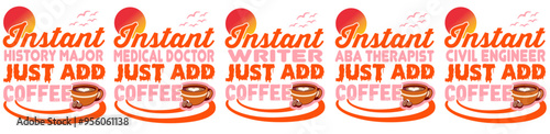 Simple Best Coffee Tshirt Design Bundle Quotes, Inscriptions Pack Vector Illustration for Printable, Advertising, Motion Graphics