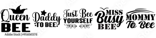 Minimal Bee Bundle Labels And Badges, Hand Lettering Collection Vector Illustration for Sticker, Advertisement, Greeting Card