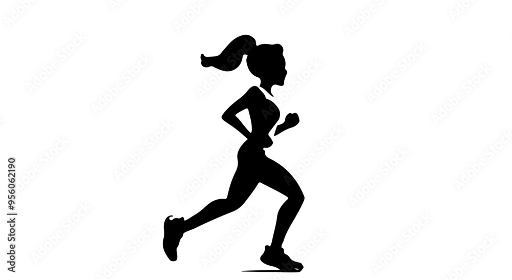3D vector of a woman running in vibrant sportswear, ideal for fitness and exercise content. Bright and active design. 3D vector of a woman running in vibrant sportswear, ideal for fitness and exercise content. Bright and active design.