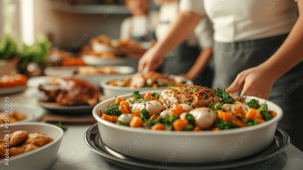 Children serving Thanksgiving dinner Children serving Thanksgiving dinner