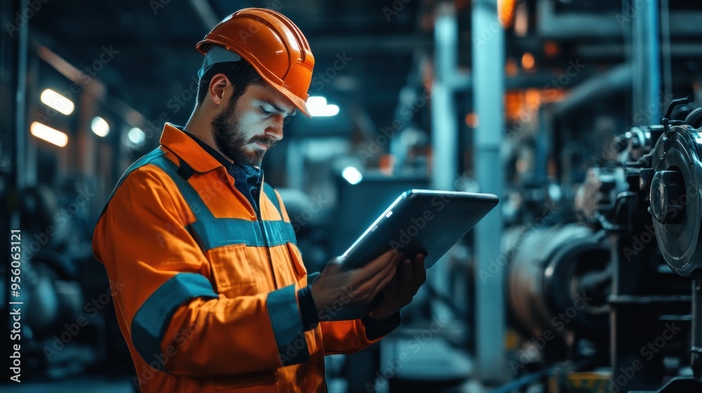 Industrial Worker Using Tablet Industrial Worker Using Tablet