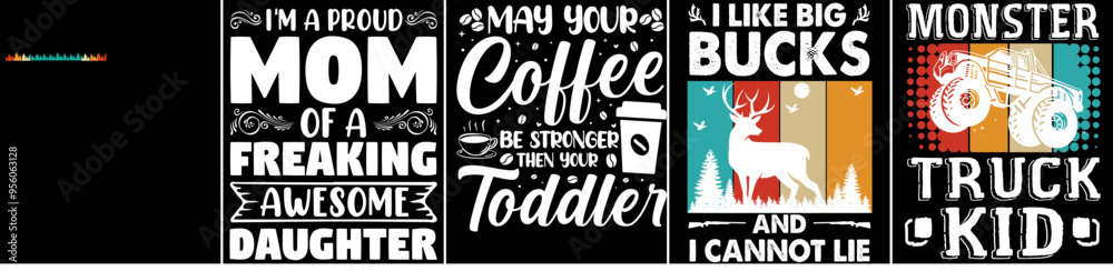 Fototapeta premium Simple Sunset Vintage Tshirt Design Bundle Calligraphy, Typography Pack Vector Illustration for Book Cover, Motion Graphics, Brochure