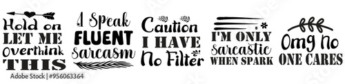 Cute Sarcastic Bundle Calligraphy, Calligraphic Lettering Bundle Vector Illustration for Stationery, Packaging, Holiday Cards