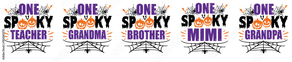 Decorative One Spooky Family Bundle Typography, Calligraphy Pack Vector Illustration for Flyer, Announcement, Icon Decorative One Spooky Family Bundle Typography, Calligraphy Pack Vector Illustration for Flyer, Announcement, Icon