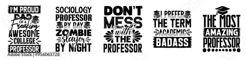 Minimalist Professor Design Bundle Quotes, Inscriptions Pack Vector Illustration for Newsletter, Greeting Card, Motion Graphics