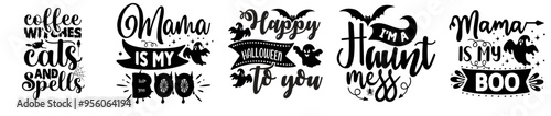 Cute Halloween Mega Bundle Calligraphic Lettering, Calligraphy Bundle Vector Illustration for Motion Graphics, Decal, Book Cover