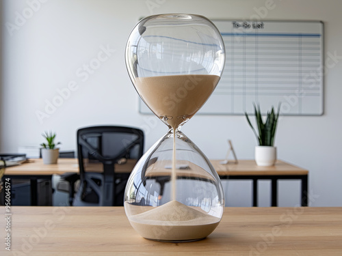 Hourglass representing the concept of time passing for business deadlines, urgency, and running out of time