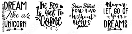 Decorative Dream Bundle Typographic Emblems, Labels And Badges Pack Vector Illustration for Banner, Sticker, Gift Card