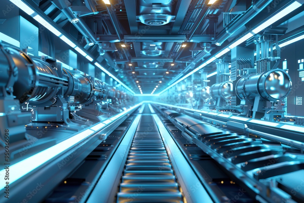 hyperrealistic view of a robots fitting car parts together on an assembly line hyperrealistic view of a robots fitting car parts together on an assembly line