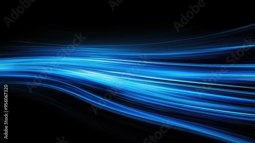 Abstract illustration of blue light motion trails, symbolizing speed and fluidity against a dark backdrop