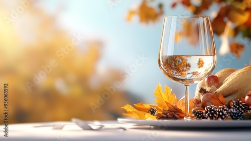 Thanksgiving table, turkey, wine