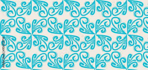 Aquarium flora seamless pattern. Pastel boho background in minimalist. Suit for presentation, backgrounds, wallpapers, textile, and fashion.