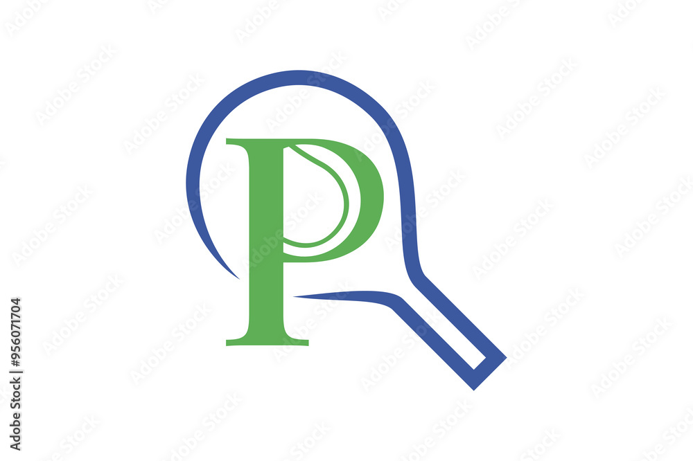 Padel logo P padel racket logo design vector Padel logo P padel racket logo design vector