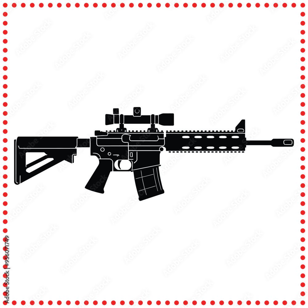 Elegant Gun Silhouette Vector Ideal for Military, Law Enforcement, and Tactical Graphic Designs Elegant Gun Silhouette Vector Ideal for Military, Law Enforcement, and Tactical Graphic Designs