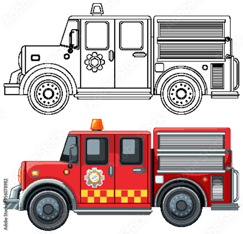Colorful Fire Truck Illustration