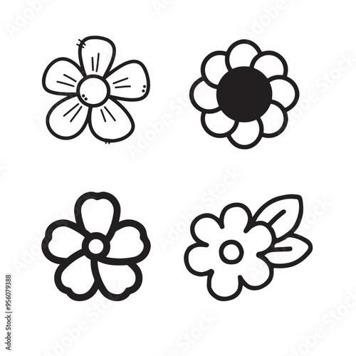 set of flower icons 