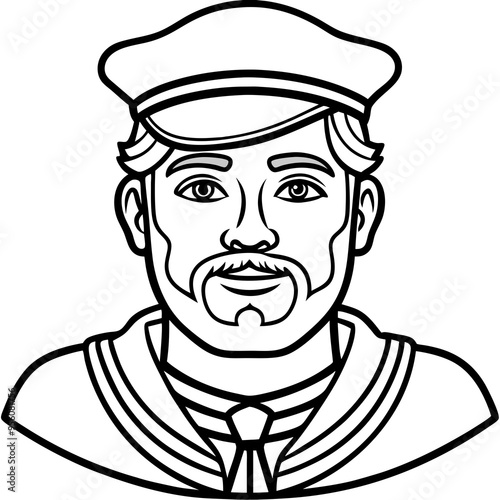 sailor capitan cartoon vector illustration