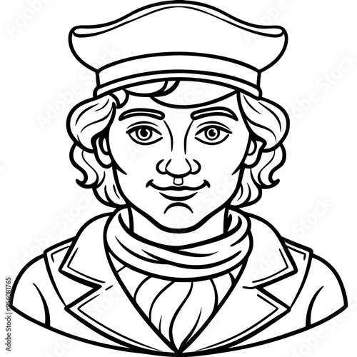 sailor capitan cartoon vector illustration