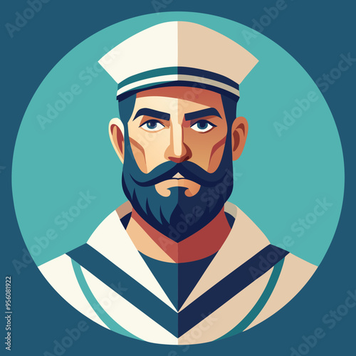 sailor capitan cartoon vector illustration