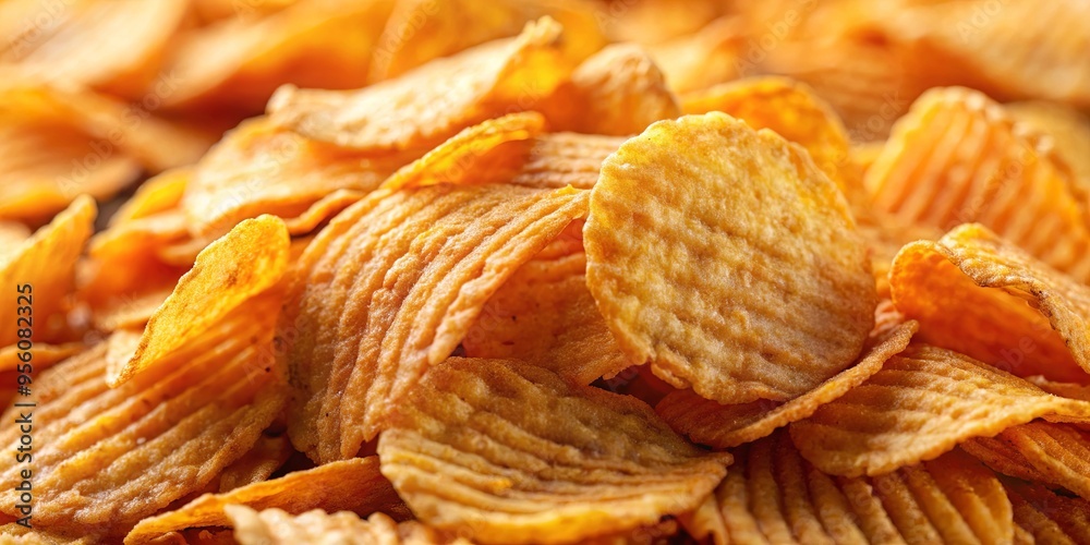 Close-up of a crunchy golden-brown crisp snack Close-up of a crunchy golden-brown crisp snack