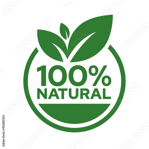 100% Natural Product Label Circle Vector Logo. Healthy Food Badge. Set of eco friendly icons. Ecologic food stamps.