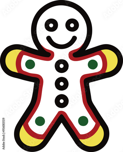 Basic gingerbread man drawing outline for festive designs and holiday fun
 photo