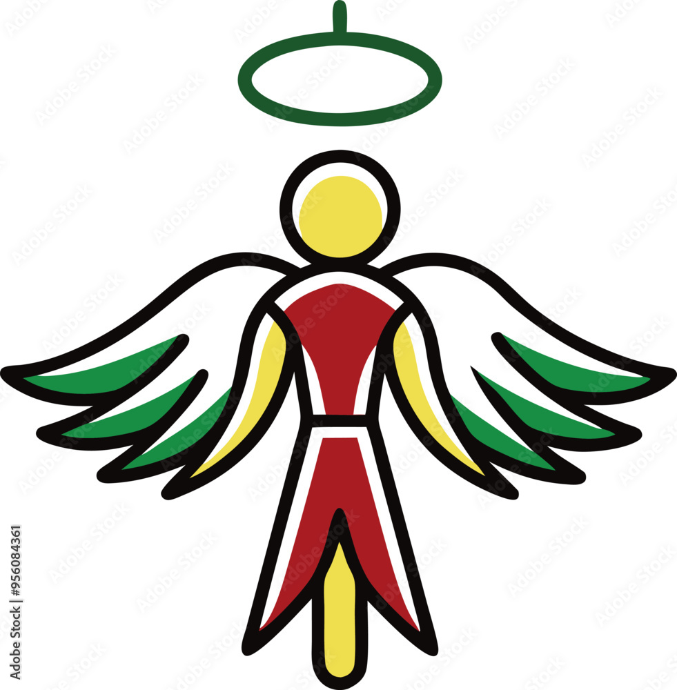 Obraz premium This artwork captures a little guardian angel soaring gracefully with delicate wings spreading joy and peace to all