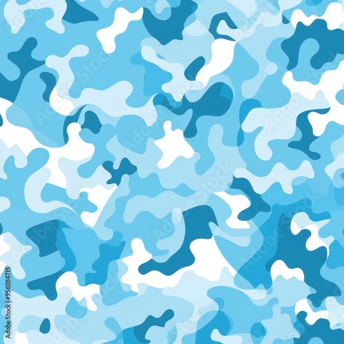 Camouflage pattern design poster background in Sky Blue 