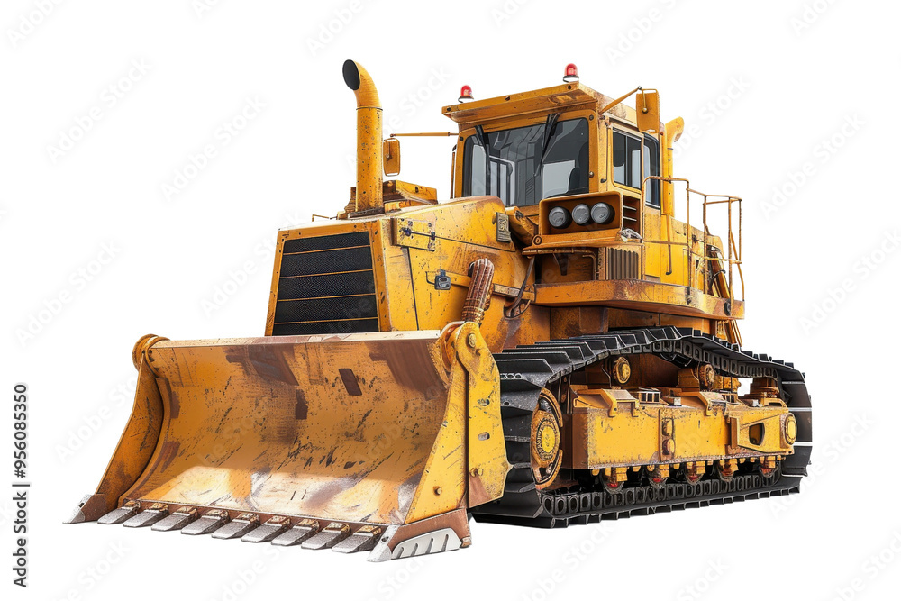 A powerful yellow bulldozer ready for construction and excavation work on a site, showcasing heavy machinery in action. A powerful yellow bulldozer ready for construction and excavation work on a site, showcasing heavy machinery in action.