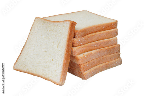 Sliced white bread isolated transparent