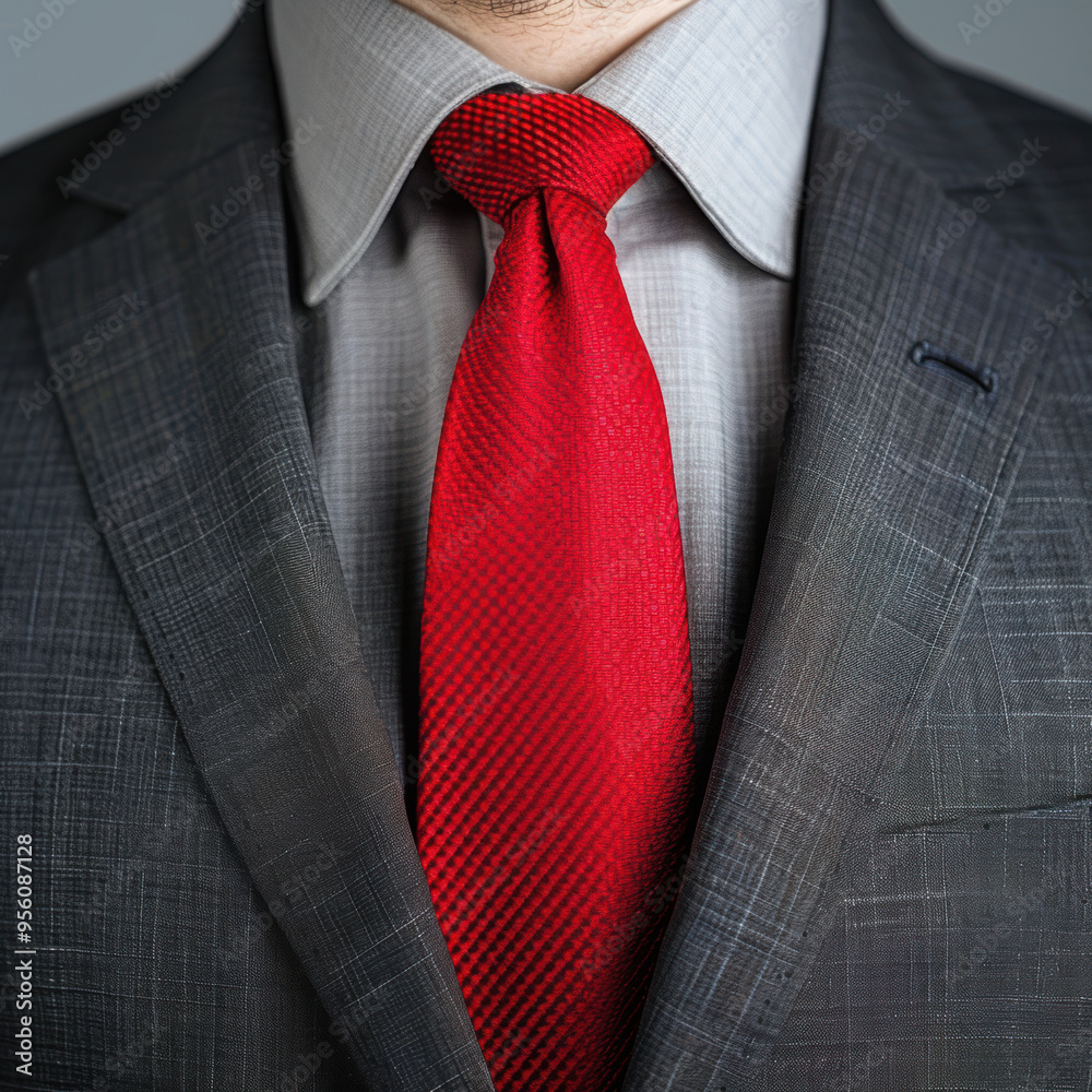 Red Tie Gray Suit. Red Tie Gray Suit.