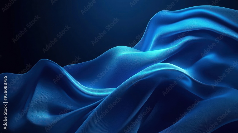 Obraz premium Abstract Blue Fabric Waves