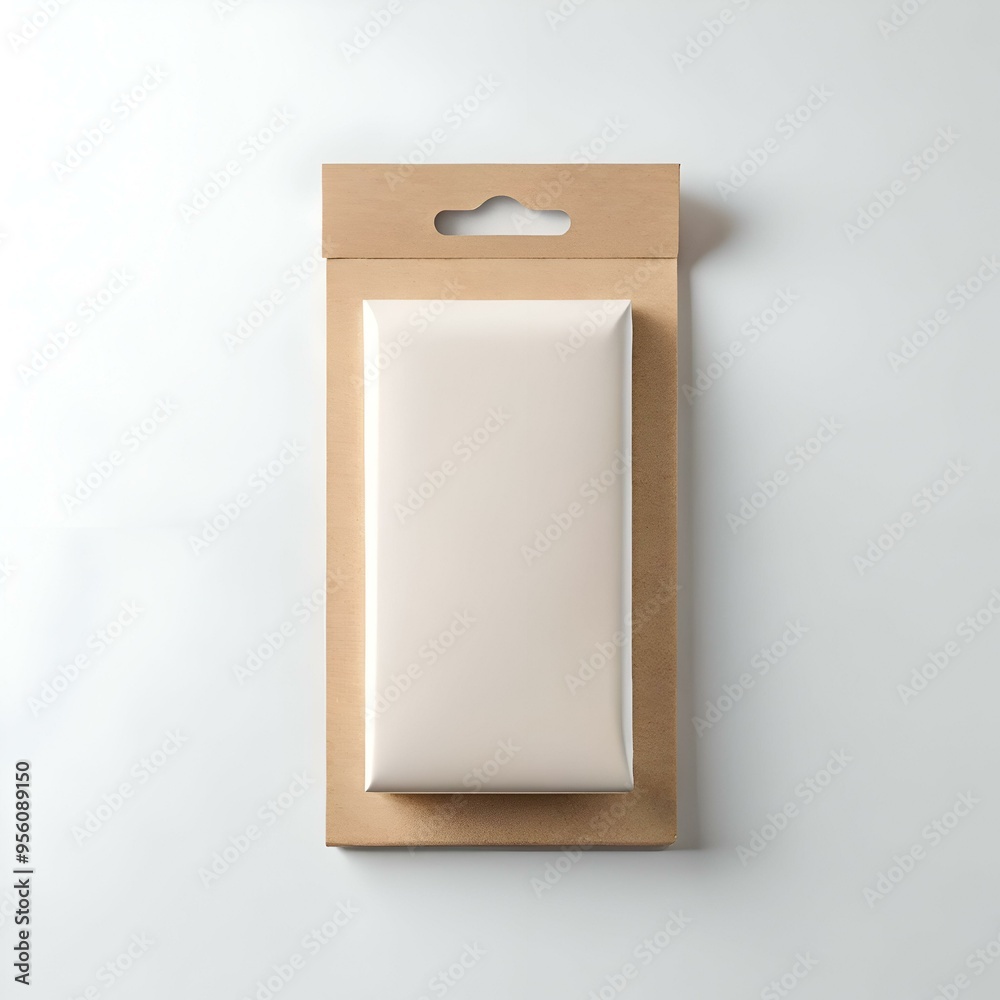 A simple and elegant mockup of a blank. white product package with a hang hole. showcasing a minimalistic design perfect for showcasing your product's branding. A simple and elegant mockup of a blank. white product package with a hang hole. showcasing a minimalistic design perfect for showcasing your product's branding.