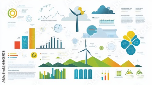 A dynamic infographic presenting the growth of renewable energy sources over the past decade.
