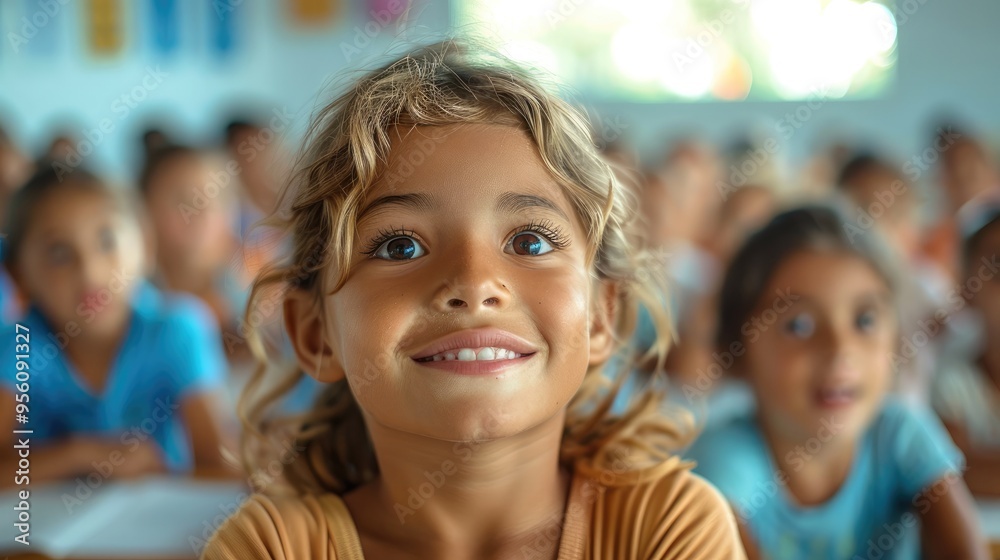 Children in a classroom eagerly learning, symbolizing the power of education. Generative AI.