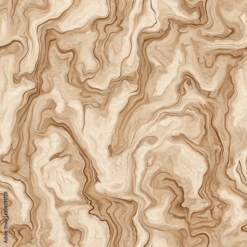 Seamless Light Brown Wood Grain Pattern with Natural Tree Bark Texture