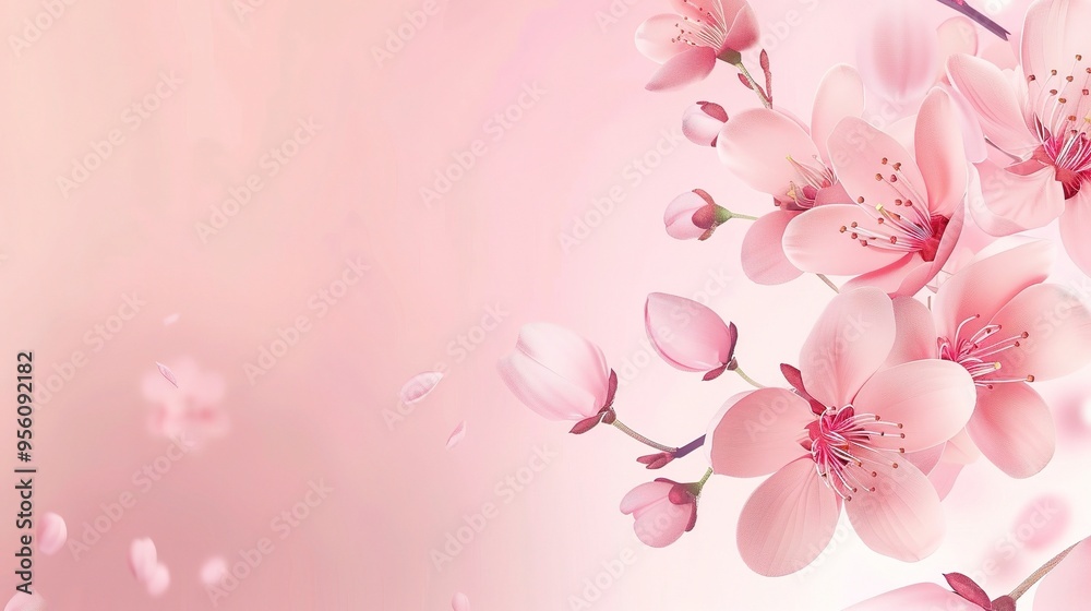 Stunning Pink Flowers with Minimalist Style Background: A Delicate and Elegant Visual. Showcasing Softness and Charm. Stunning Pink Flowers with Minimalist Style Background: A Delicate and Elegant Visual. Showcasing Softness and Charm.