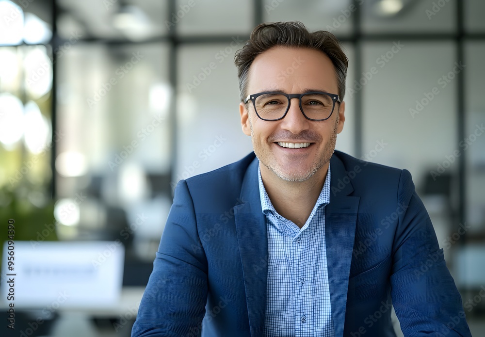 Portrait of a smiling businessman in a blue suit,headshot Portrait of a smiling businessman in a blue suit,headshot