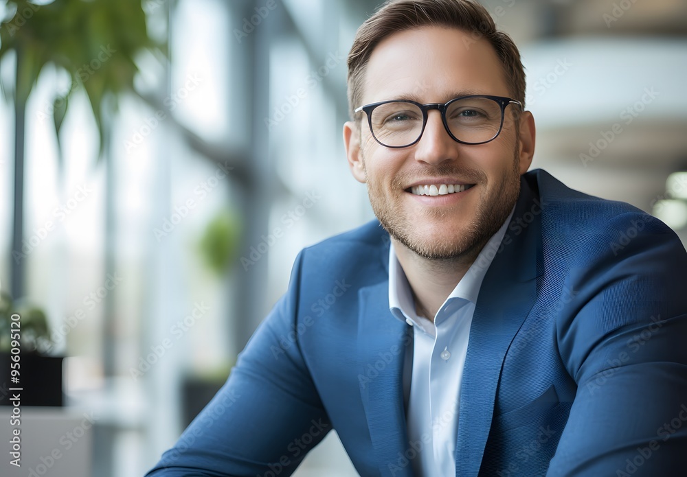 Portrait of a smiling businessman in a blue suit,headshot Portrait of a smiling businessman in a blue suit,headshot