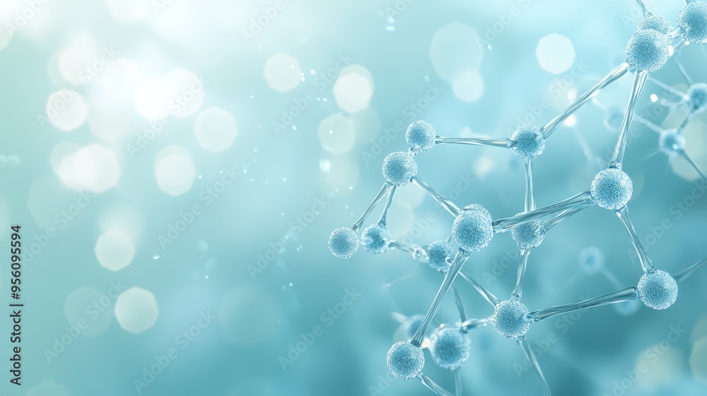 Abstract Blue Molecule Structure Science Concept 3D Render Abstract Blue Molecule Structure Science Concept 3D Render