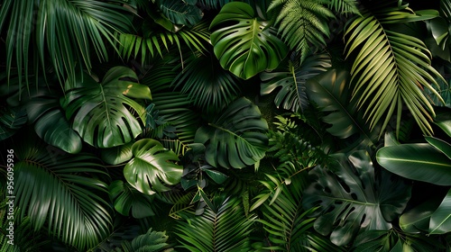 Wallpaper Mural In a jungle bright growths with lush green foliage Torontodigital.ca