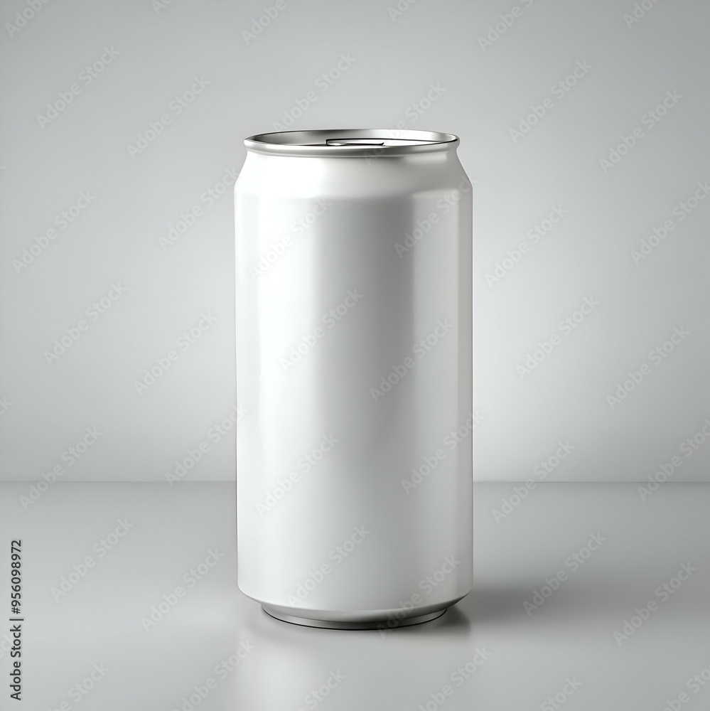 A clean. white aluminum can mockup with a silver top. perfect for showcasing your brand or design. A clean. white aluminum can mockup with a silver top. perfect for showcasing your brand or design.