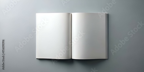 Clean and minimalist mockup of a blank magazine spread. perfect for showcasing your design. branding. or typography.